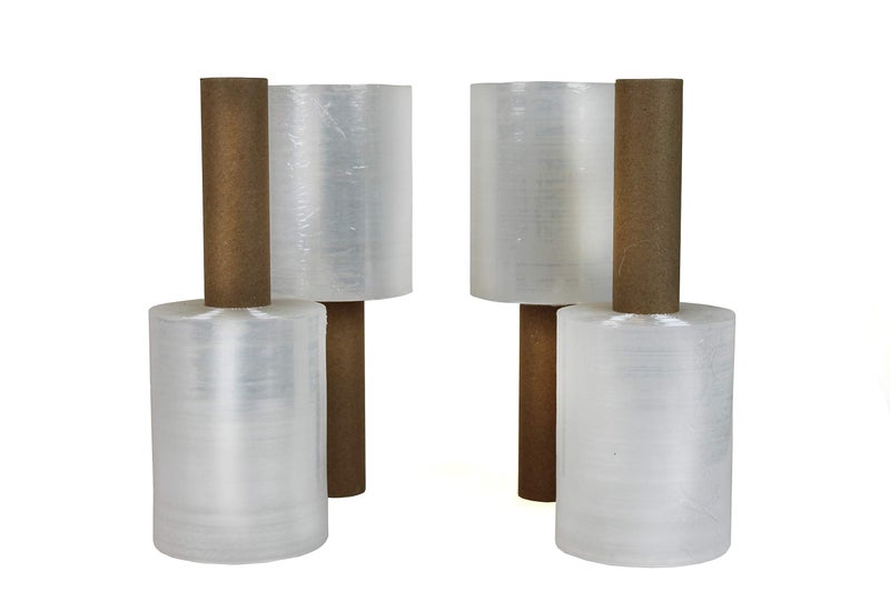 Berta 4-Pack, Stretch Wrap Roll 5 inch - 1000 ft 80 Gauge Clear Cling Plastic Wrap Extended Core Handle Industrial Strength Mini Hand Roll, Baggage/Luggage/Furniture/Packing/Moving Supplies - Image 4